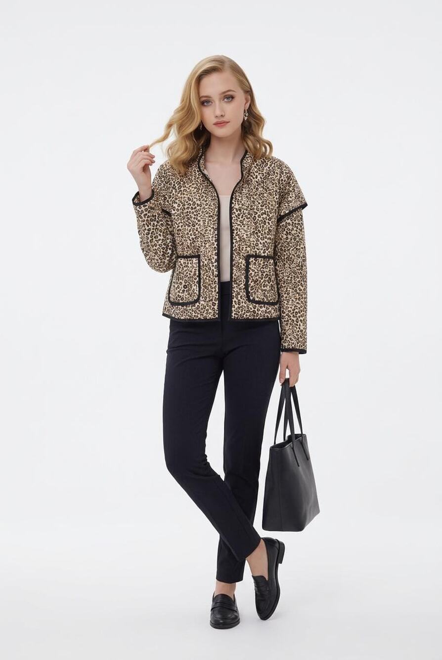 Leopard Quilted Patchwork Leopard  Reversible Y2K  Boho Chic Pocket Size L/G NWT